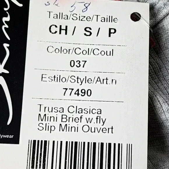 NWT Skiny slip briefs in Heather gray vintage w/ fly 100% cotton choose size - Picture 4 of 6